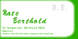 mate berthold business card